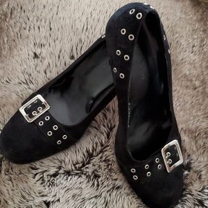 Sacha Too Black Suede Heels